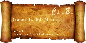 Csepella Bálint névjegykártya